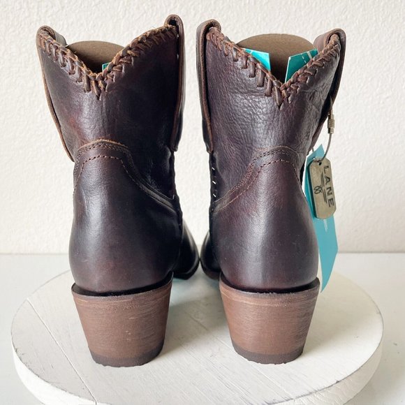 Lane Boots PLAIN JANE Shorties Womens Sz 9 Brown Cowboy Ankle Bootie Western - Picture 4 of 12